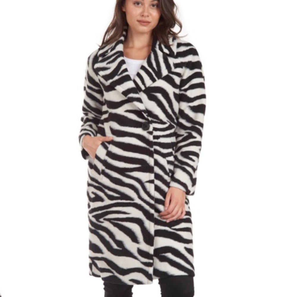 RACHEL RACHEL ROY Water Repellent Zebra Coat NWT